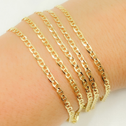 14k Solid Gold Flat Marina Link Chain